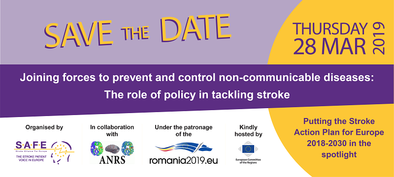 Save the Date: SAFE exploring role of policy in tackling stroke in the EU on March 28, 2019