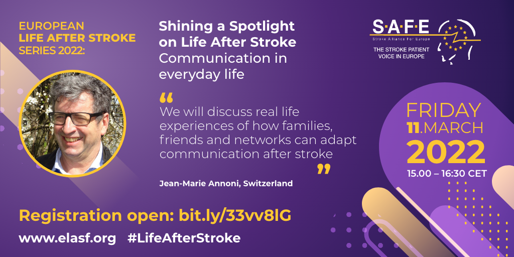 Speakers confirmed – communication in everyday life after stroke event