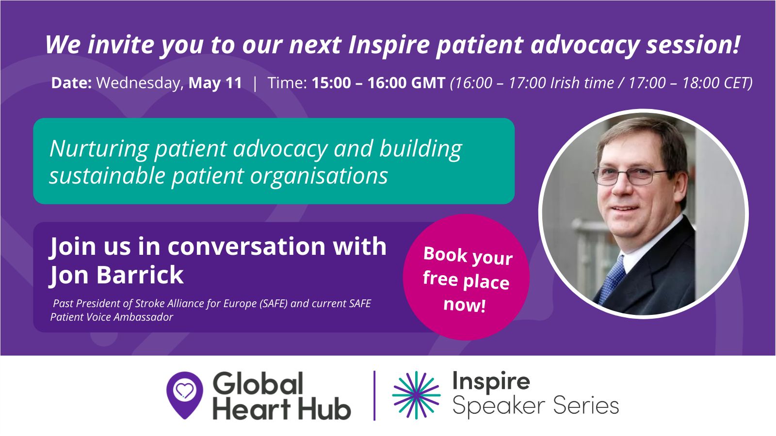 Book your place on the next Inspire Patient Advocacy Event