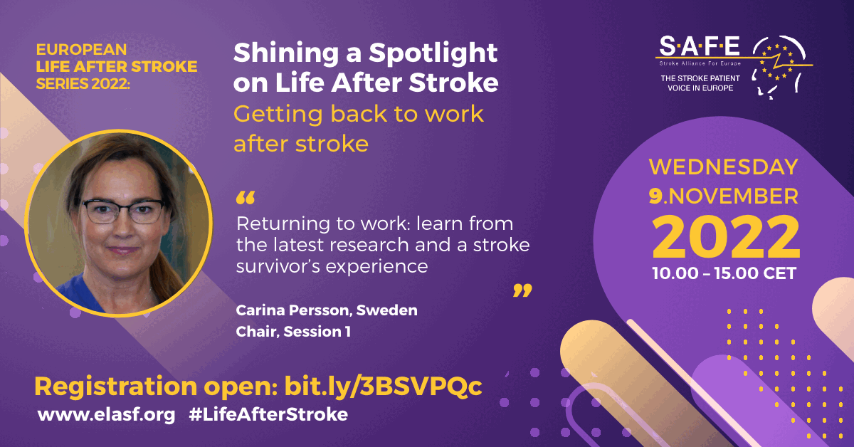 Only two more weeks to go to our European Life After Stroke online event, 9 November