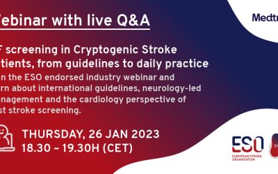 Webinar on guidelines for screening for AF in cryptogenic stroke, 26 January, 18.30 CET