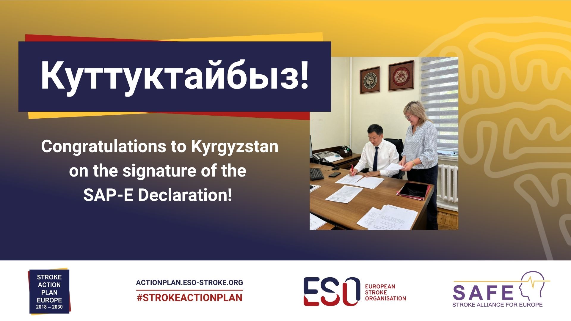 Kyrgyzstan joins the fight against stroke by signing the Stroke Action Plan for Europe declaration